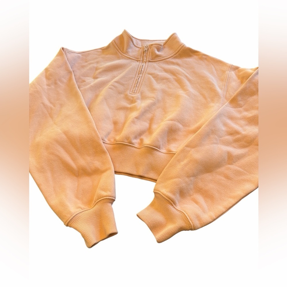 Nordstrom BP 1/4 zip crop sweatshirt women’s size small light pink